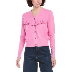 Rain + Rose Womens Ruffle Cardigan, Pink